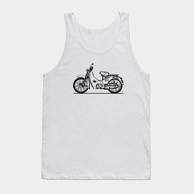 Super Cub Motorcycle Sketch Art Tank Top by DemangDesign